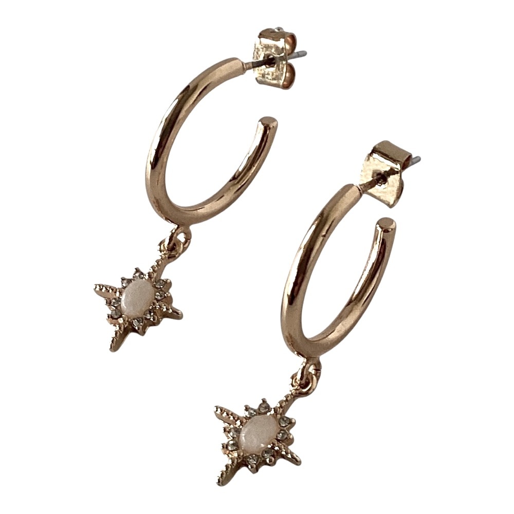 Anna & Ava Celestial Charm Hoop Gold Tone Earrings